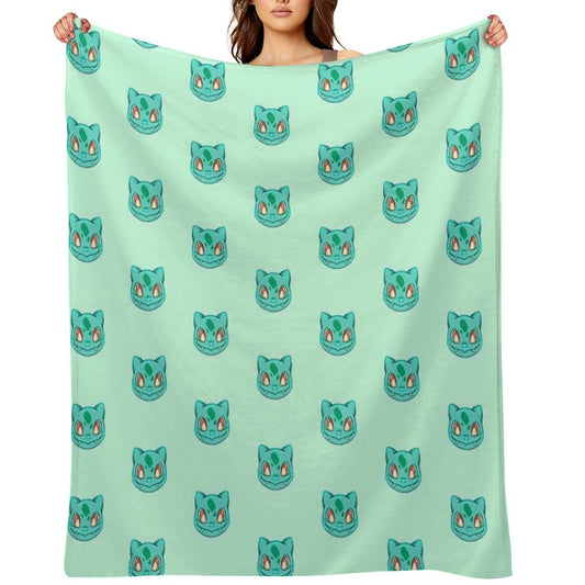 Búlbásáúr Cute!  Grass Type  Kawaii Plant Video Game Turtle Gift-ready Throw Blanket