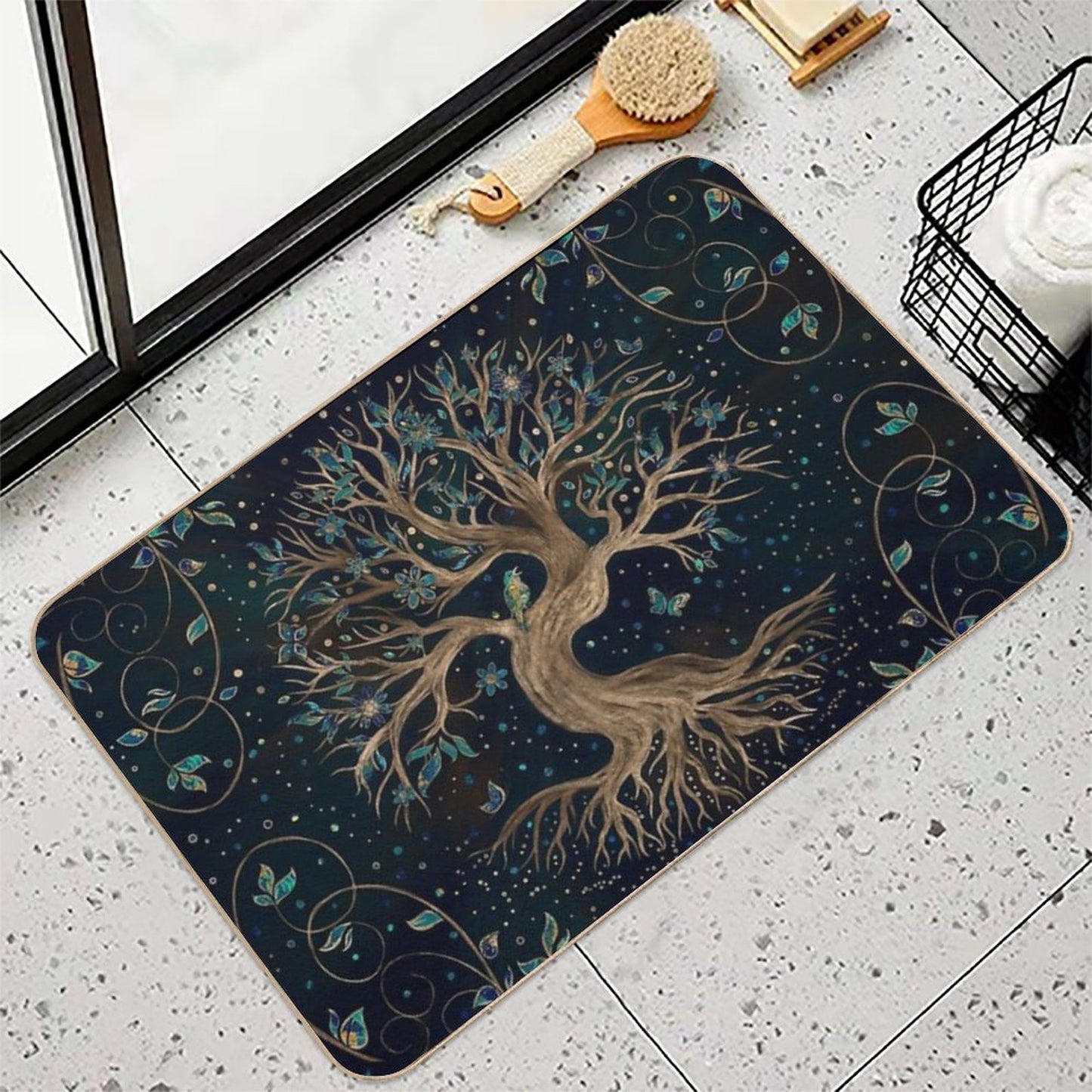 Tree of Life - Yggdrasil  Dirt-Trapping Bath Mat