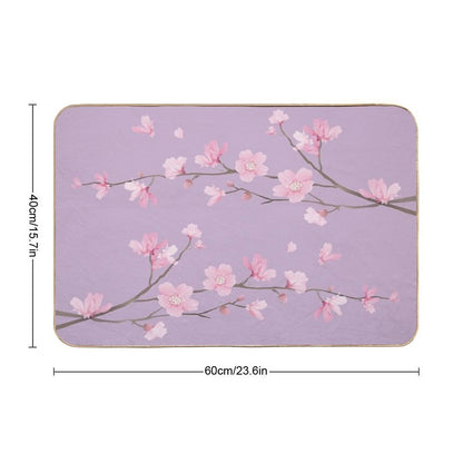 Cherry Blossom Flower Plant - Pastel Purple  Versatile Bath Mat