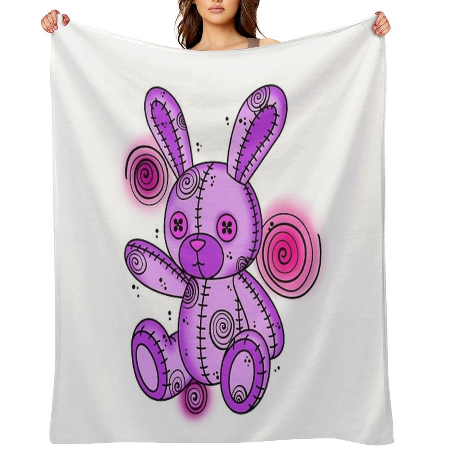 Voodoo Bunny Plushie Plush Throw Blanket