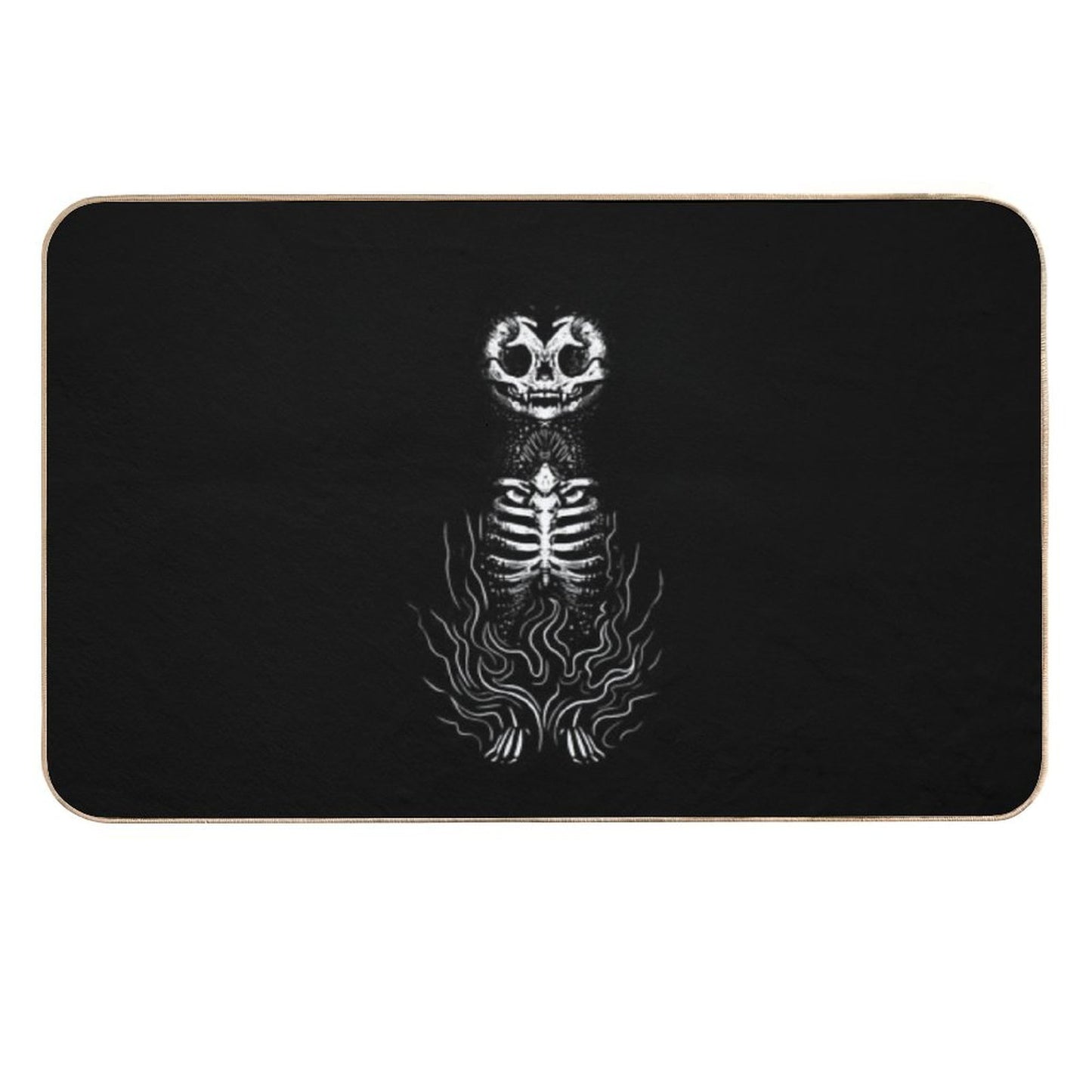Gothic Black Cat  Easy To Clean Bath Mat