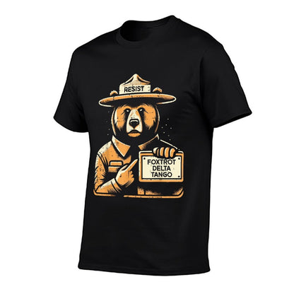 Resist Foxtrot Delta Tango Bear Equality Civil Rights Men  Easy-care T-Shirt