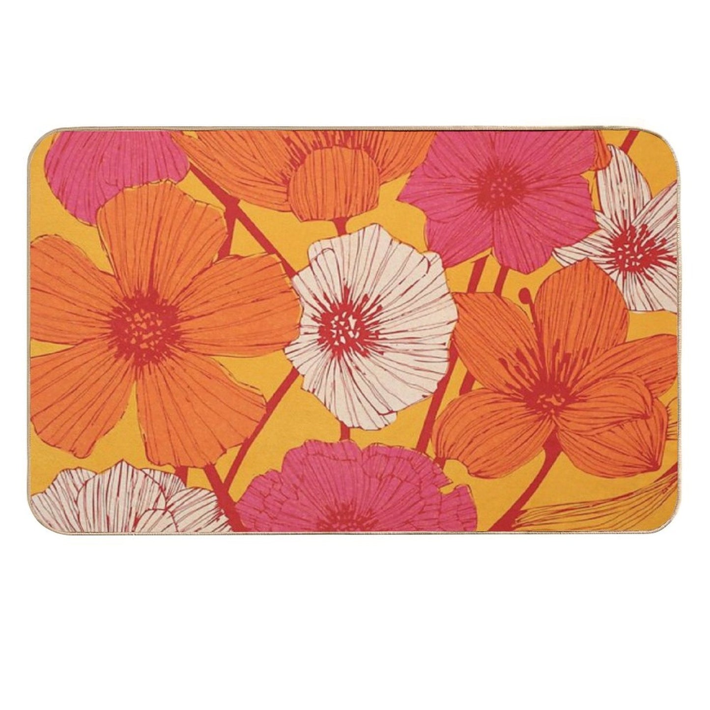 Summer Flowers  High-Traffic Bath Mat