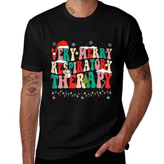 Very Merry Respiratory Therapy Christmas Respiratory RT  Oversized Silhouette T-Shirt