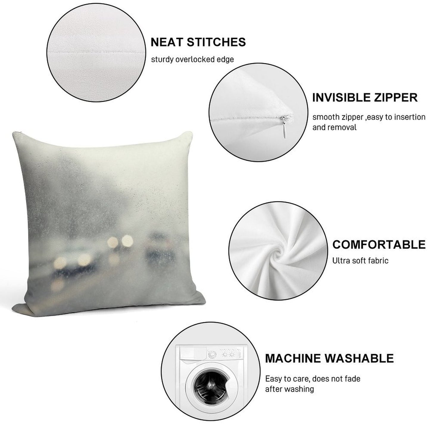 Let It Rain Soft Hidden Zipper Throw Pillow