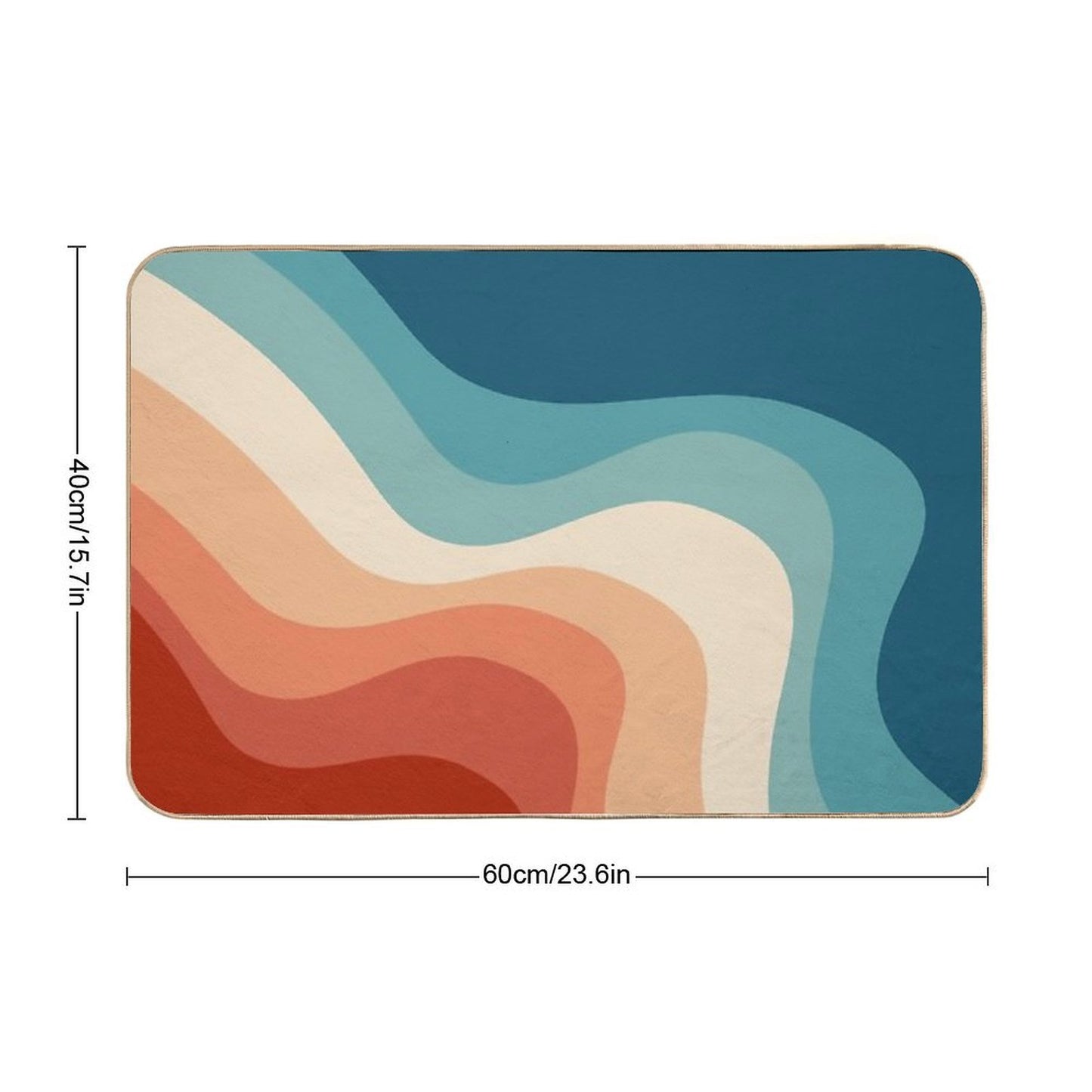 Retro Style Waves  Eco-Friendly Bath Mat