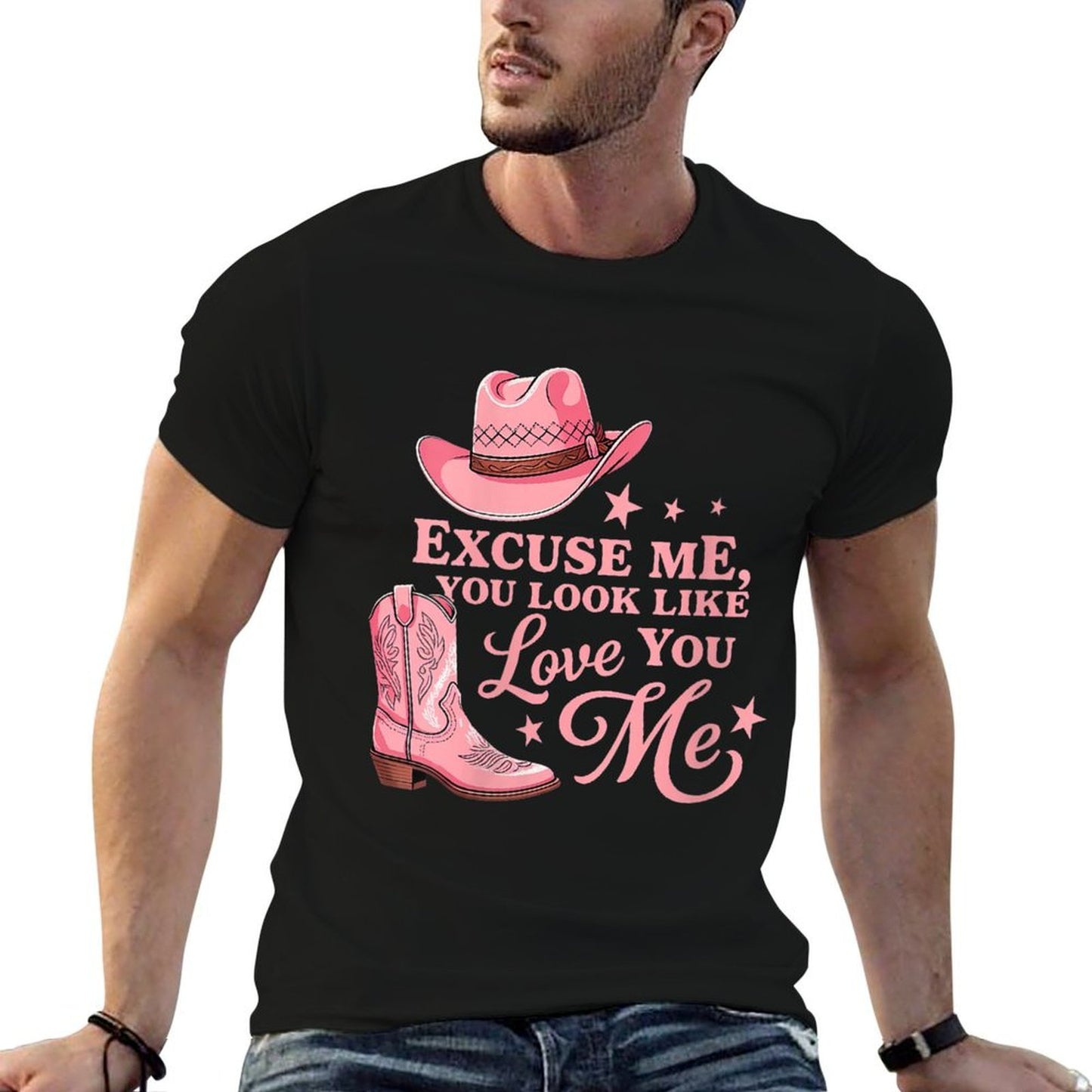 Womens Funny Excuse Me You Look Like You Love Me Funny Boots Memes  Relaxed-fit T-Shirt