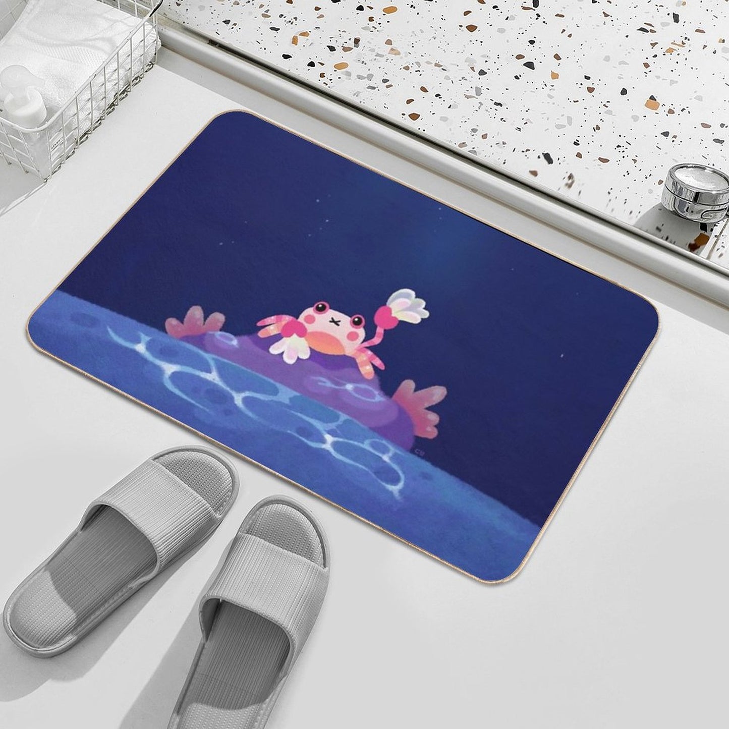 Pom Pom Crab  Slip-Resistant Bath Mat