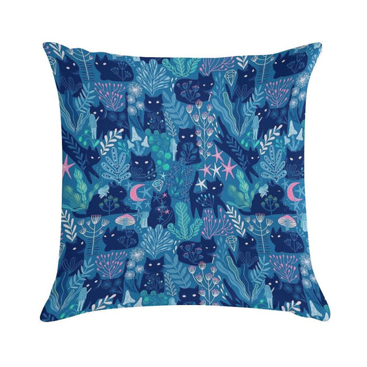 Anna And Misha Cat - Meowgical Friends. Fairy Magic Night Cats And Nymphs Soft Ultra-Soft Texture Throw Pillow