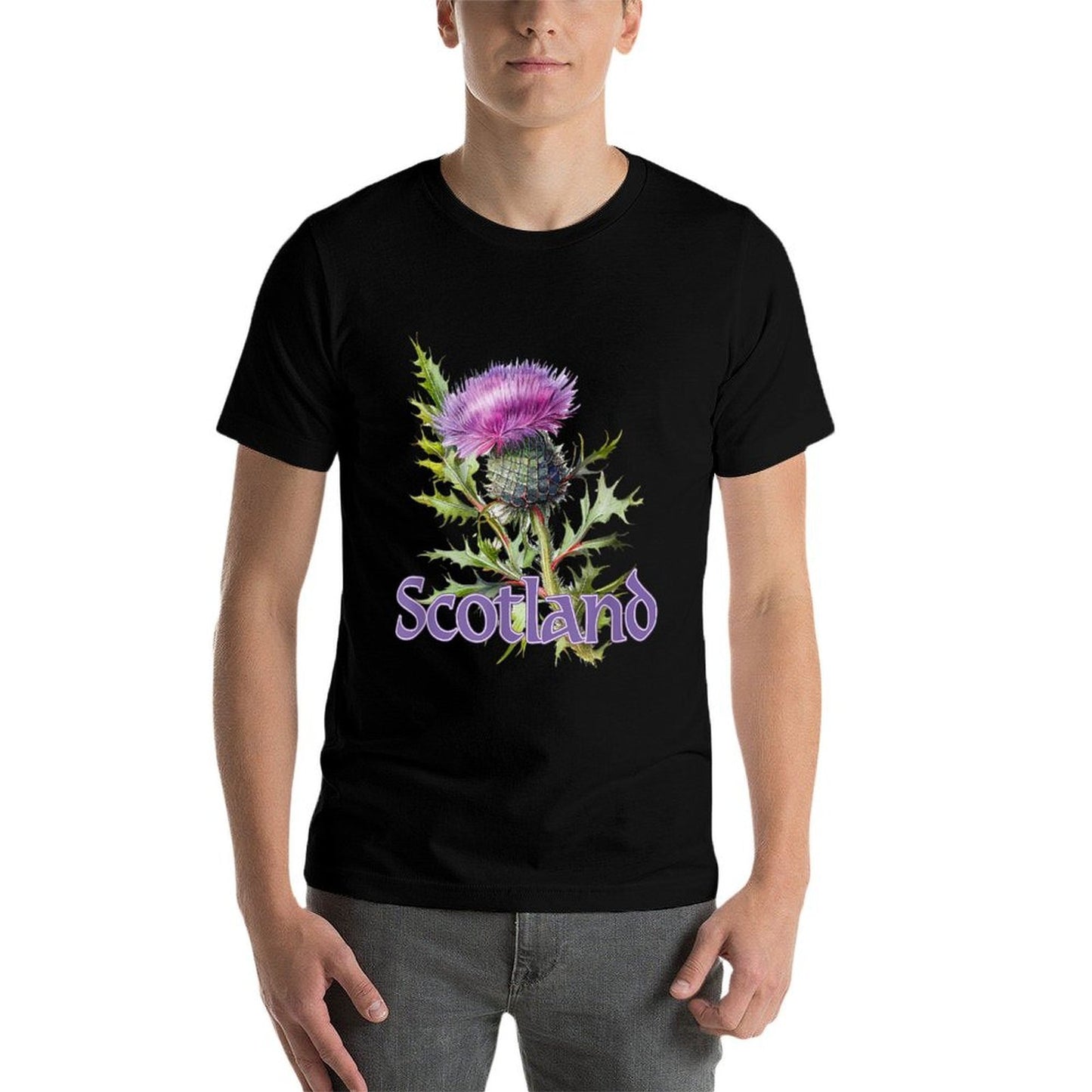 Scotland Watercolor Thistle  Eco-friendly Material T-Shirt