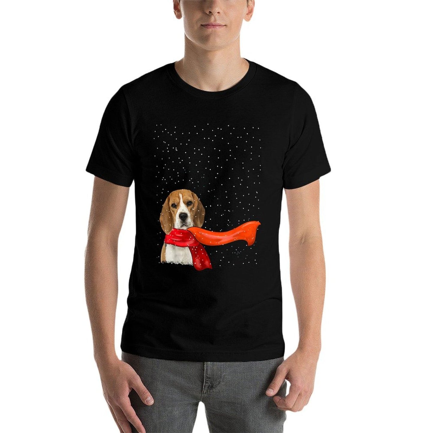 Beagle Dog Winter Christmas Sweater Xmas Pet  Easy-care T-Shirt