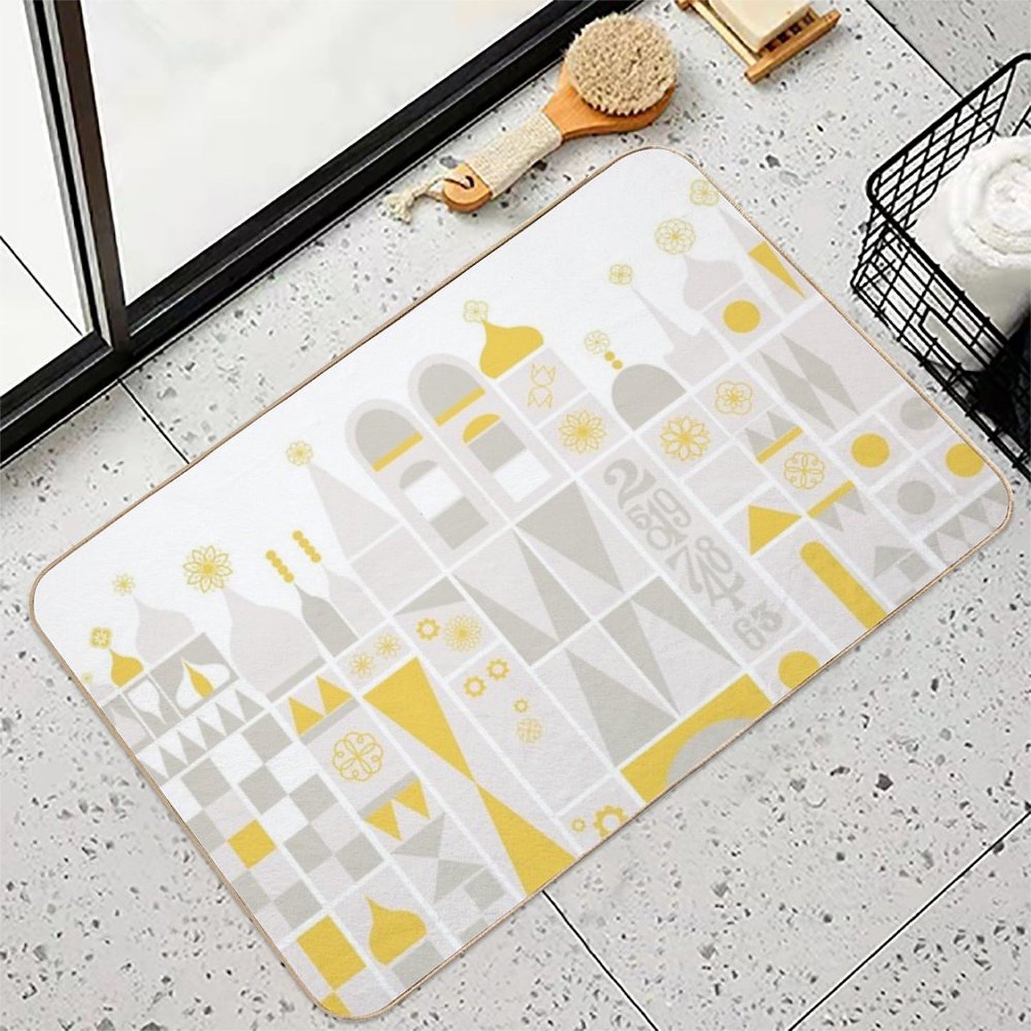 Small World Geometric  Versatile Bath Mat