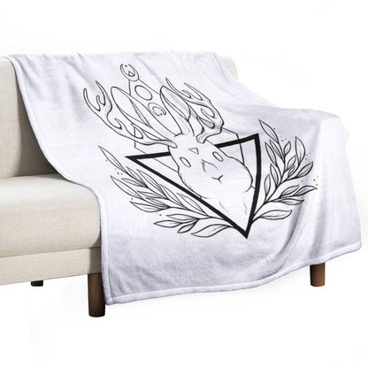 Lunar Rabbit  Jackalope  Nikury Easy Care Throw Blanket