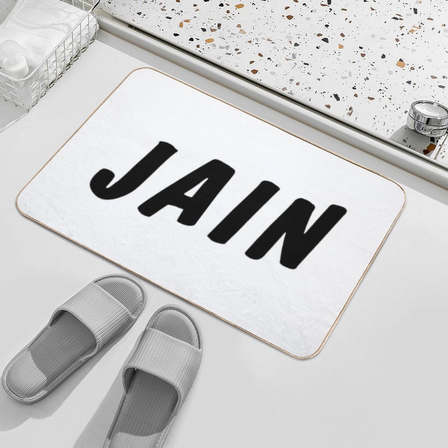 Jain Singer French - Black Version  Pet-Safe Bath Mat