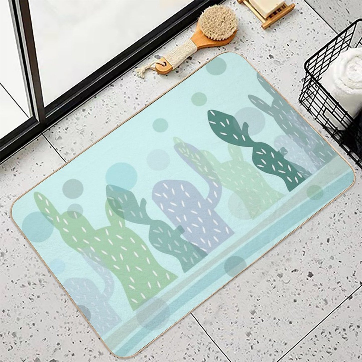 Cactus  Dirt-Trapping Bath Mat