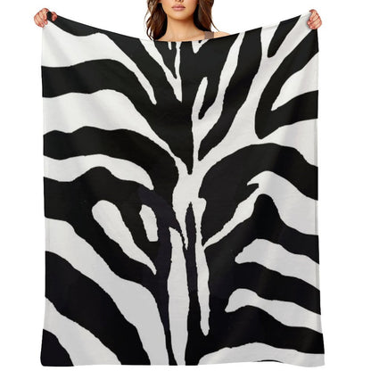 Zebra-pattern-design Travel-friendly Throw Blanket