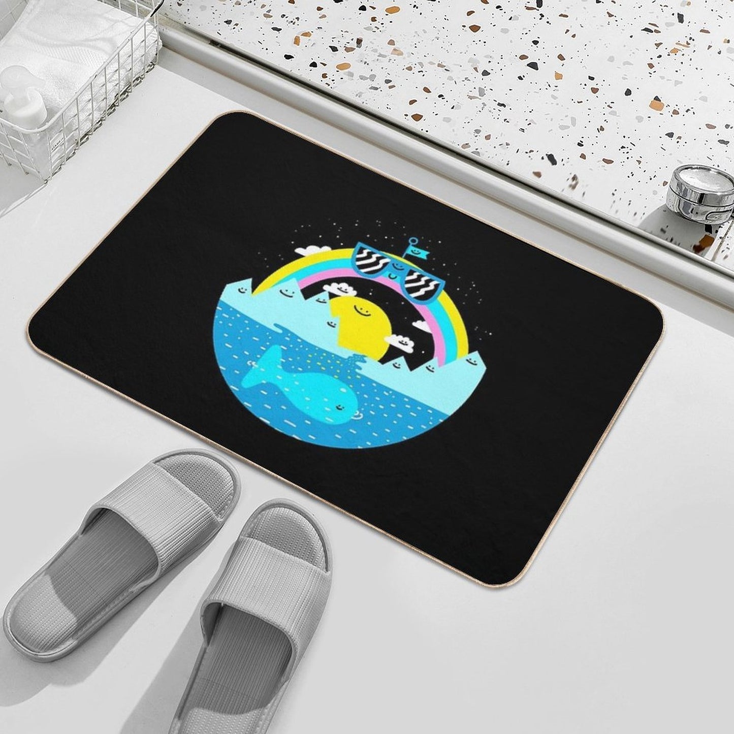 Rainbow Space World  Toxin-Free Bath Mat