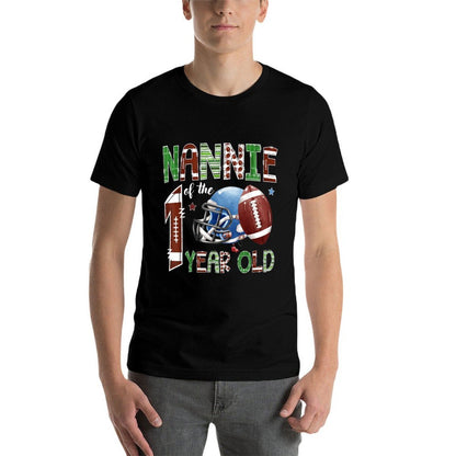 Nannie Of The 1 Year Old Football 1St Year Down Birthday  Breathable T-Shirt