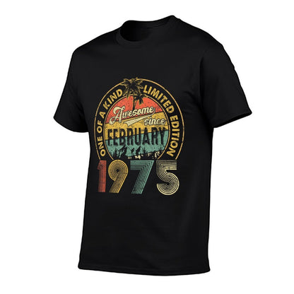 Funny 50 Years Old Vintage February 1975 50th Birthday Gift  Vintage-inspired T-Shirt