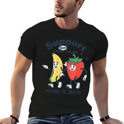 Support Your Fruity Friends Gay Pride Month LGBTQ Fruit Ally  Versatile T-Shirt