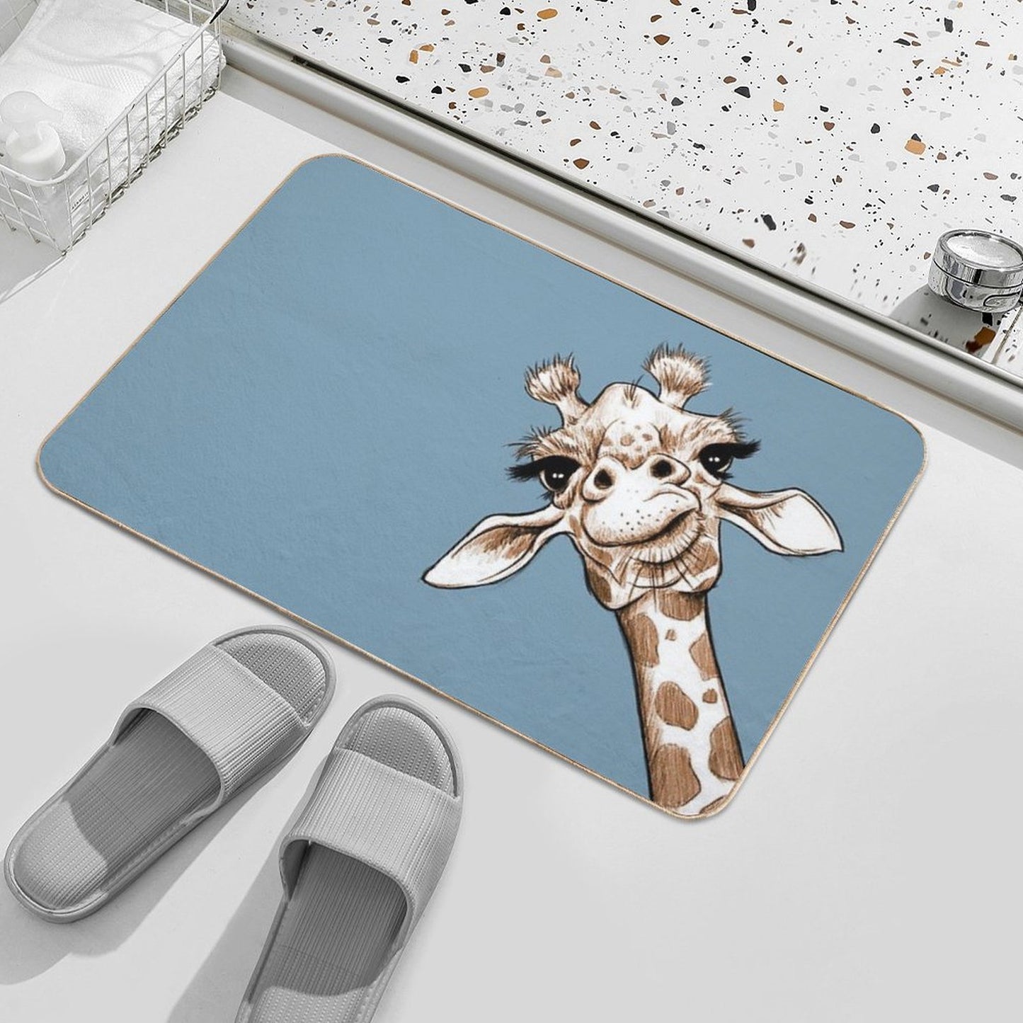 Sketch Giraffe Art  Slip-Resistant Bath Mat