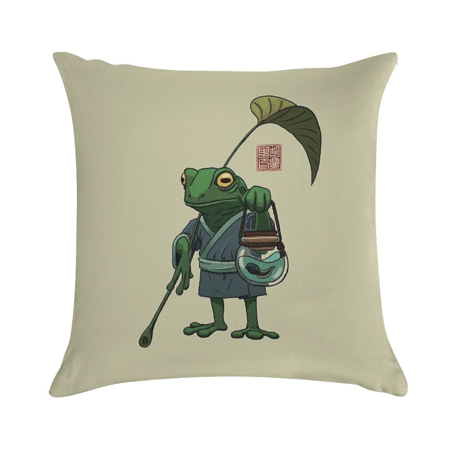 A Frog And His Son Soft Shrink-Resistant Throw Pillow