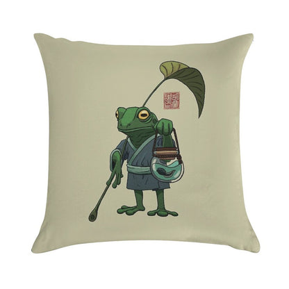A Frog And His Son Soft Shrink-Resistant Throw Pillow