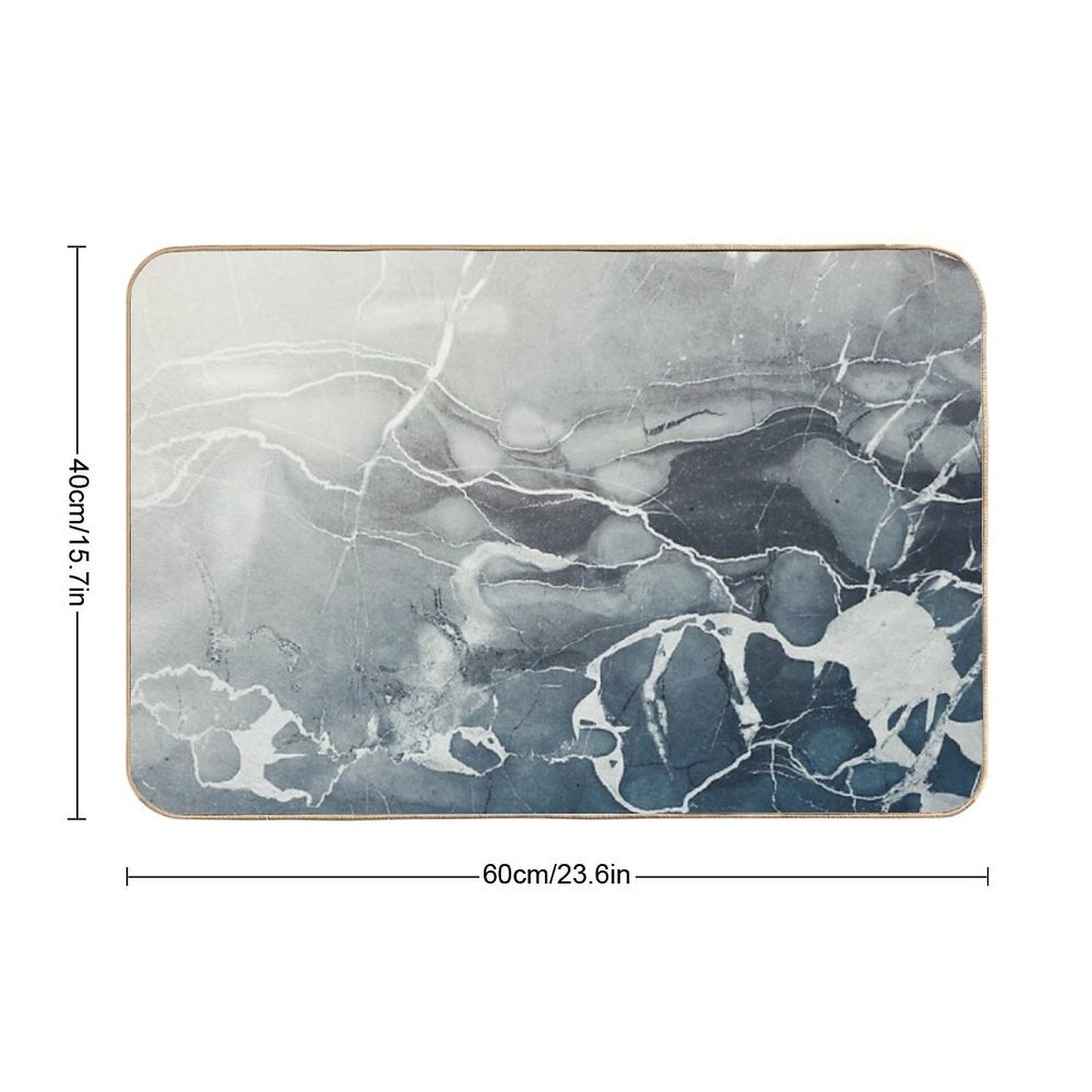 Blue Sea Marble  High-Traffic Bath Mat