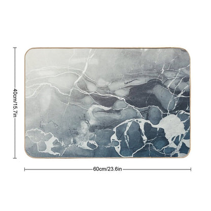 Blue Sea Marble  High-Traffic Bath Mat
