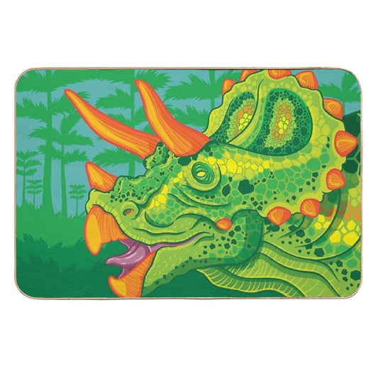 Triceratops (lime) Durable Bath Mat