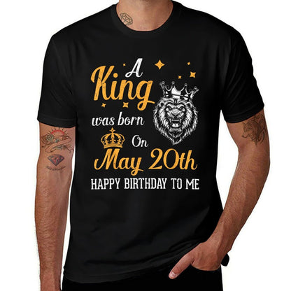 A King Was Born On May 20th Happy Birthday To Me You Dad Son  Polyester Blend T-Shirt