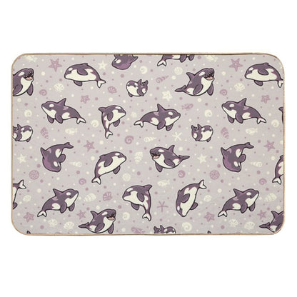 Jelly Bean Orcas  Easy Maintenance Bath Mat