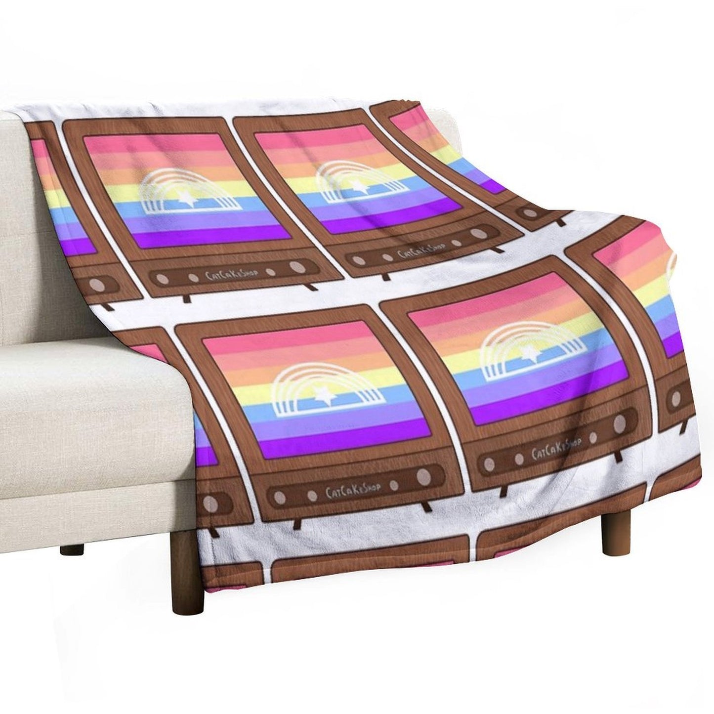 TV Glowing in Xenogender Colors Versatility Throw Blanket
