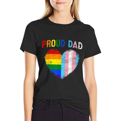 Funny Fathers Day Proud Dad Transgender Gay Rainbow LGBT  Eco-friendly Material T-Shirt
