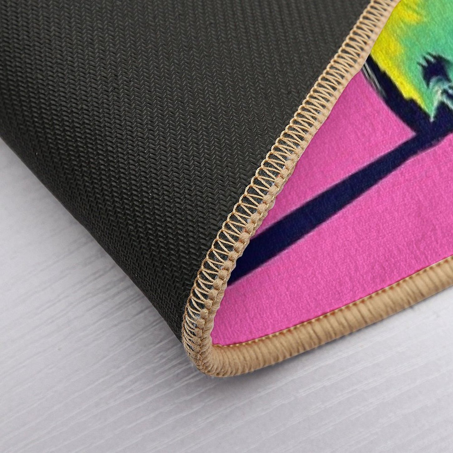 Pink And Yellow Parakeet Budgie Pop Art Illustration  Odorless Bath Mat