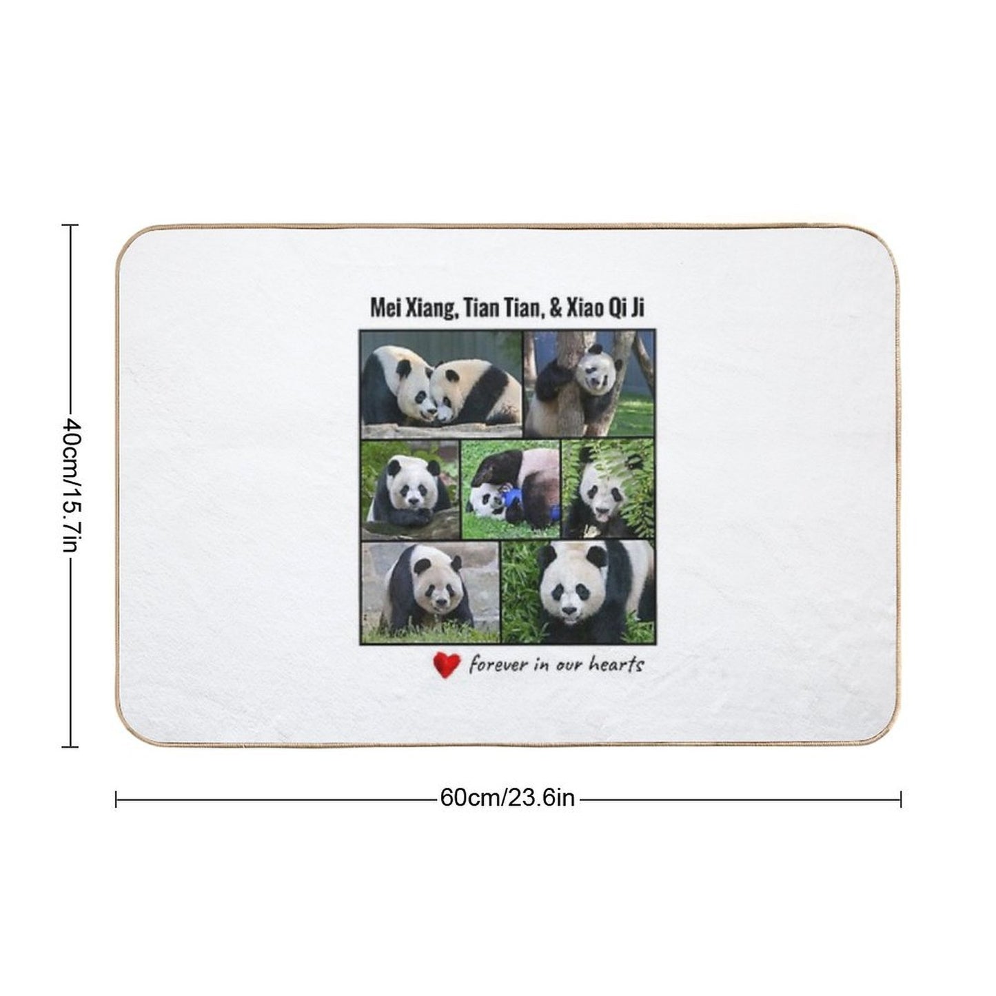 National Zoo Panda Forever in Our Hearts  Odorless Bath Mat