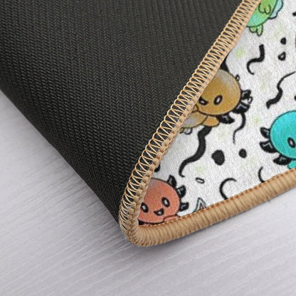 Axolotl Party in Rainbow Colors on Black And White  Non-Slip Bath Mat