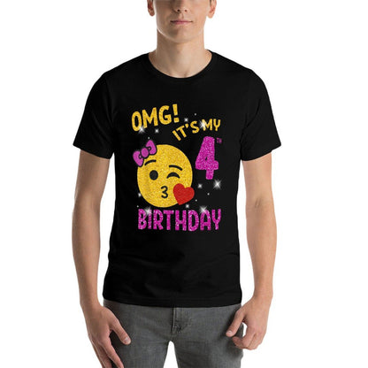 OMG It's My 4th Birthday Girl Cute 4 Yrs Old Birthday Party  Durable T-Shirt