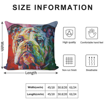 English Bulldog Soft Decorative Cover Throw Pillow