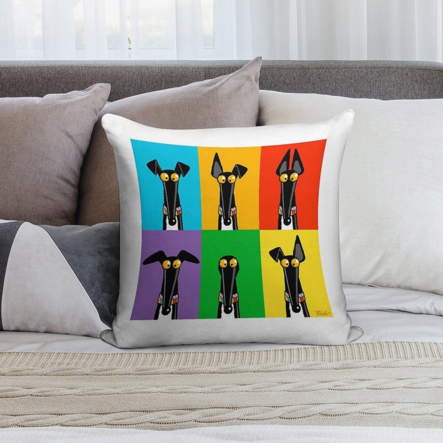 Greyhound Semaphore Soft Style Accent Throw Pillow