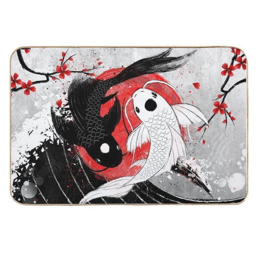 Koi Fish - Yin Yang  Long-Lasting Bath Mat