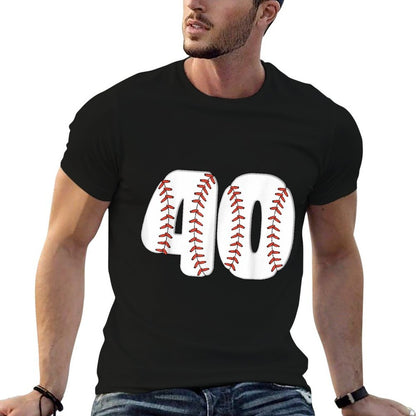 Baseball Number 40 Baseball Birthday 40 Baseball Themed 40th  Lightweight T-Shirt