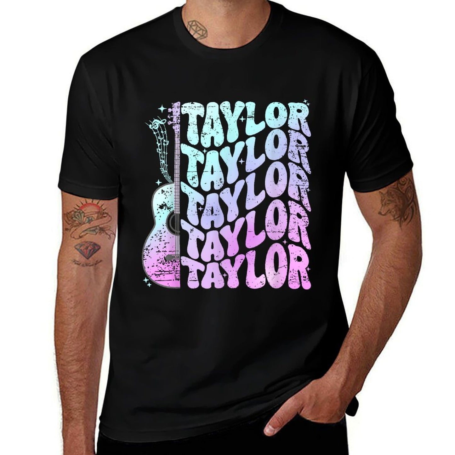 Girl Retro Taylor First Name Personalized Groovy 80&#39;s Pink  Quick-drying T-Shirt