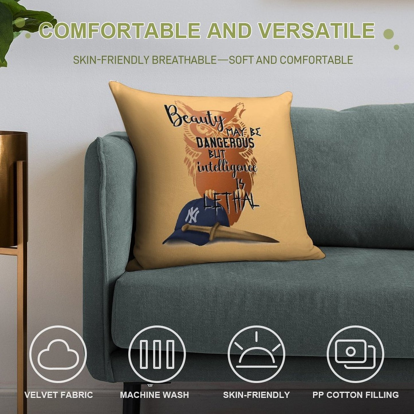 Intelligence Is Lethal - Percy Jackson Quotes Soft Reinforced Edging Throw Pillow