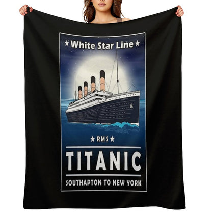 A 1912 Vintage Titanic Voyage Ship Cruise Gift Sustainable Throw Blanket