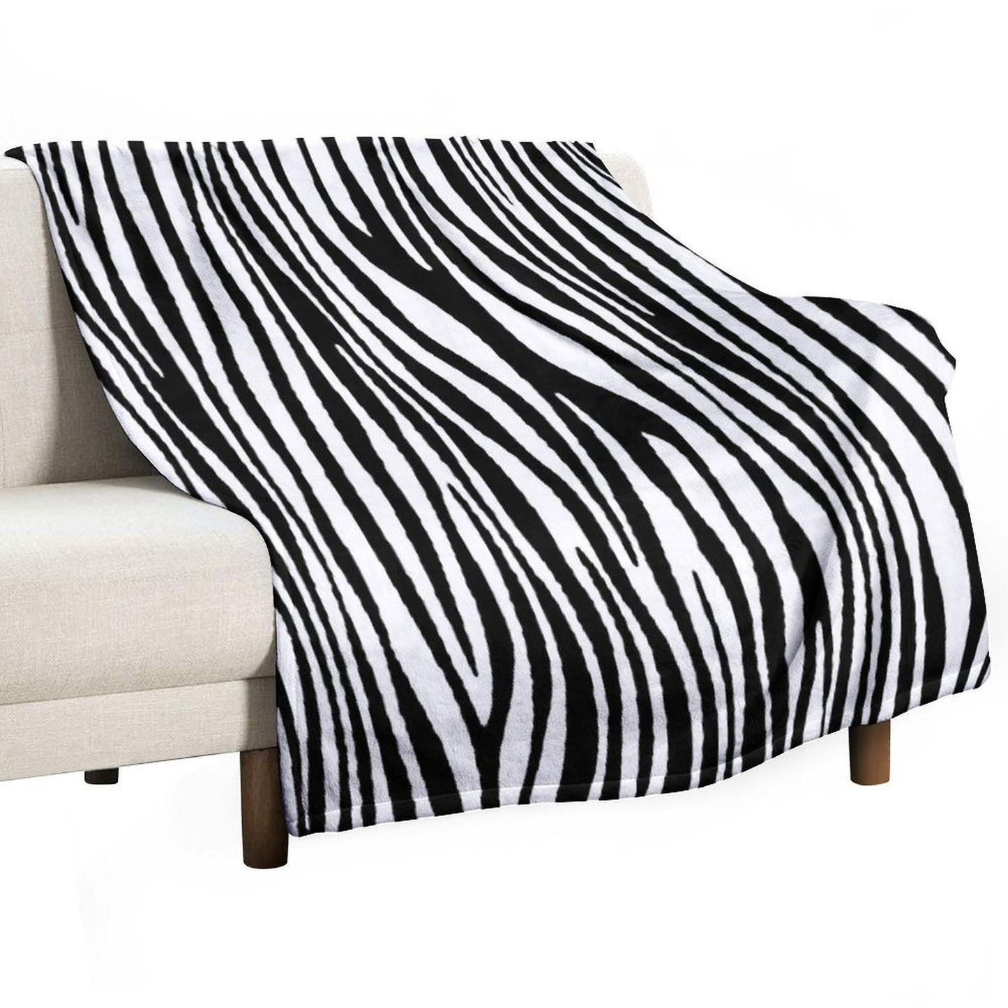 Zebra Pattern Camouflage Black And White V2 Lightweight Throw Blanket