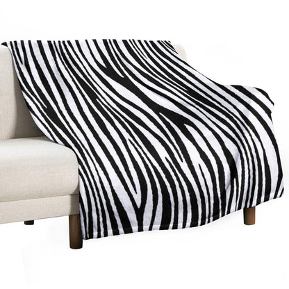 Zebra Pattern Camouflage Black And White V2 Lightweight Throw Blanket