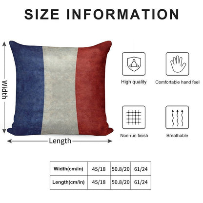 Flag of France, Vintage Retro Style Soft Easy Maintenance Throw Pillow