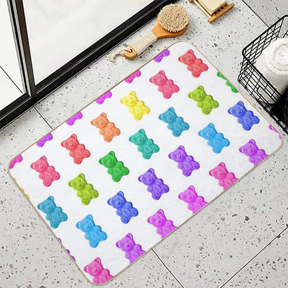 Rainbow Gummy Bears  Absorbent Bath Mat