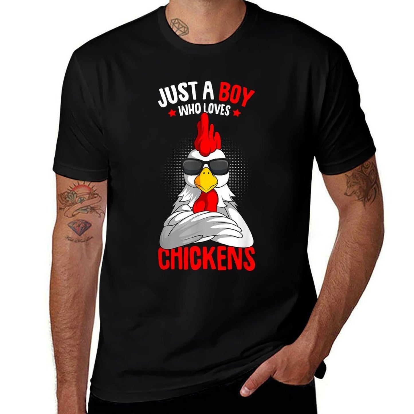 Just A Boy Who Loves Chickens  Vintage-inspired T-Shirt